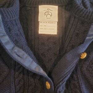 Black Fleece by Brooks Brothers Cable Knit Cardigan. Size 4-6. Made in Scotland